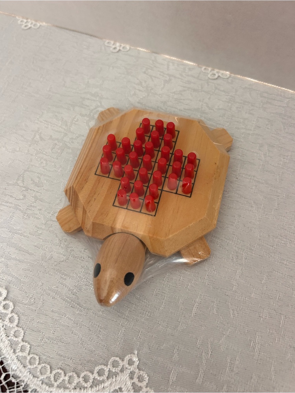Vintage 1999 Artmark Chicago Wooden Turtle Peg Solitaire Board Game New Sealed